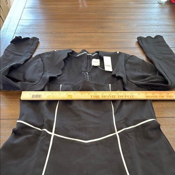 Athropologie Maeve Square-Neck Scalloped Hem Long-Sleeve Mini Dress Large - Picture 10 of 14